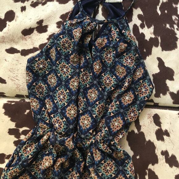 Sienna Sky Blue & Orange Floral Dress - Picture 3 of 5